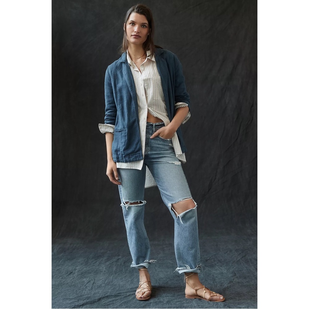 Anthropologie Pilcro denim-blue blazer